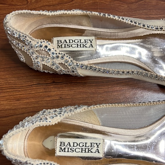 Badgley Mischka Gigi Pointed Toe Crystal Flats - Picture 3 of 4